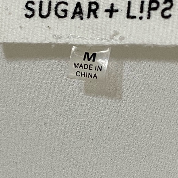 Sugar Lips White Stiff Crochet edging top - Sz M - Picture 3 of 10